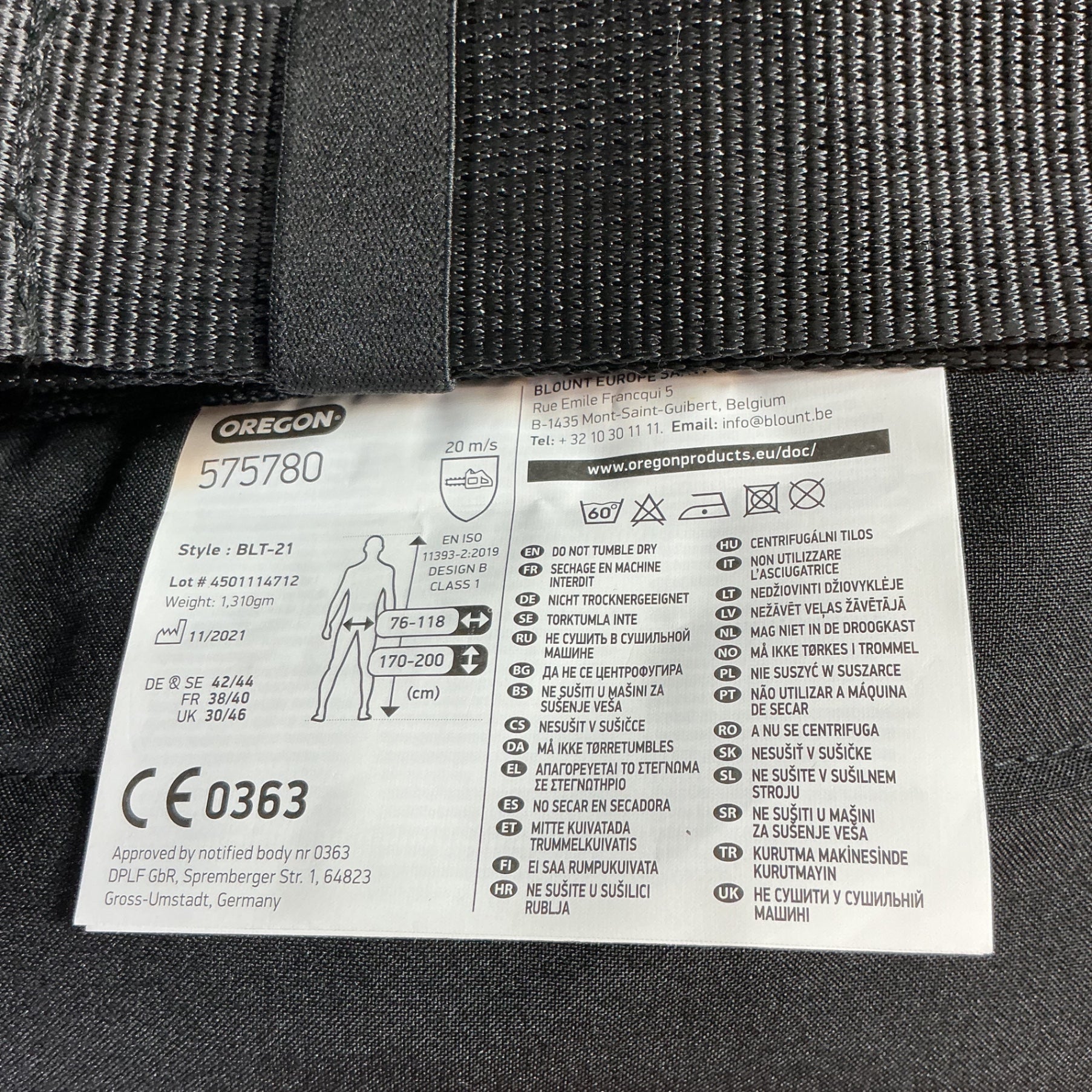 【未使用】OREGON(オレゴン) 軽量チャップス 575780 フリーサイズ 防護服  【越谷店】