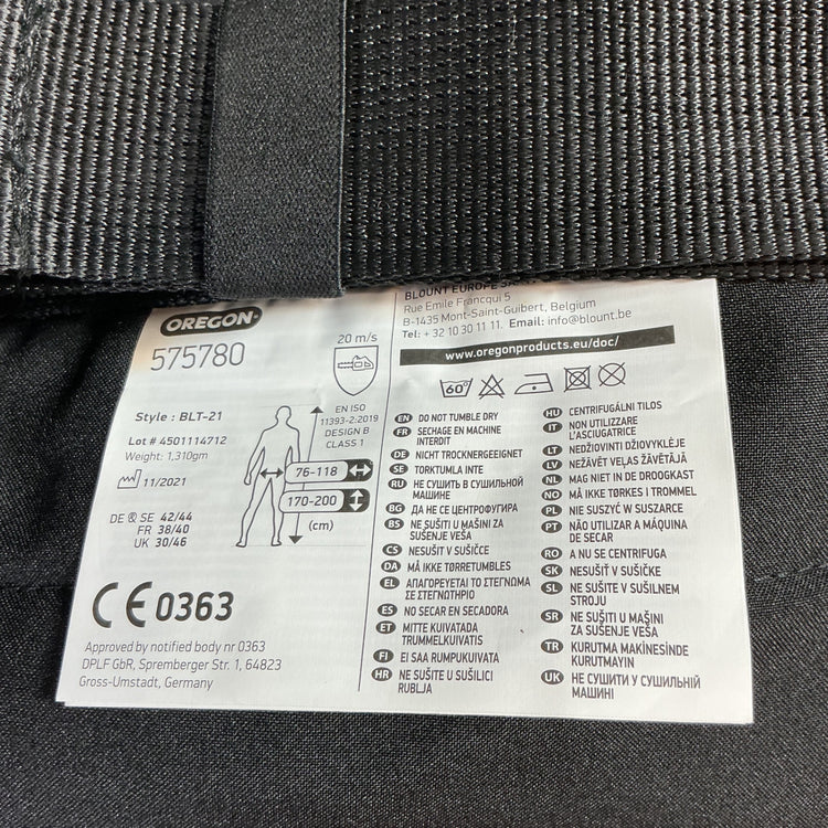 【未使用】OREGON(オレゴン) 軽量チャップス 575780 フリーサイズ 防護服  【越谷店】
