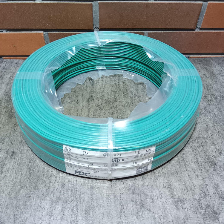 【アウトレット】 IV1C×1.6 緑 IVケーブル 300m シュリンク 【未使用】【市川行徳店】