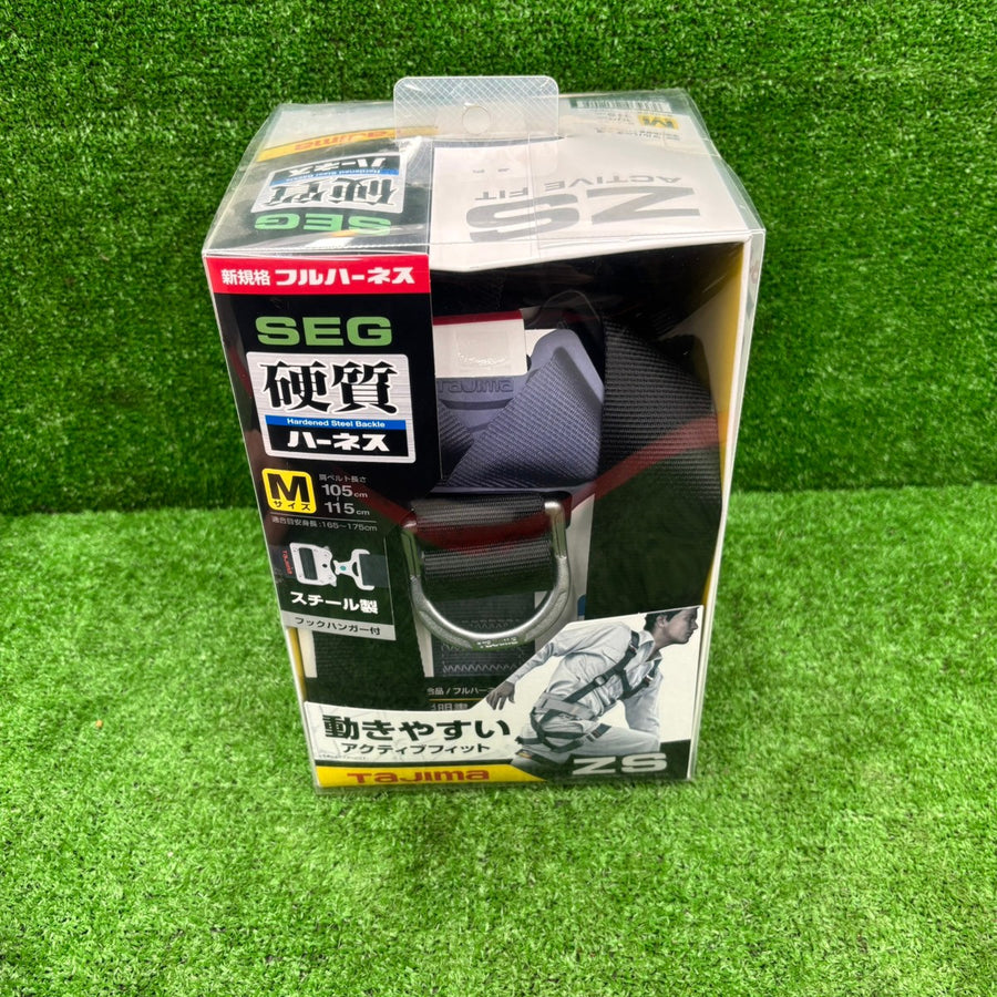 タジマ 新規格 墜落制止用器具 ハーネスZS アクティブフィット 硬質 スチール製バックル 黒 M AZSM-BK 【野田愛宕店】