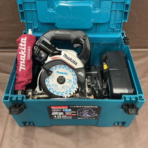 【中古・美品中古】 マキタ makita 18V 125mm コードレス丸のこ HS474DRG バッテリ、充電器、ケース付き 【越谷店】