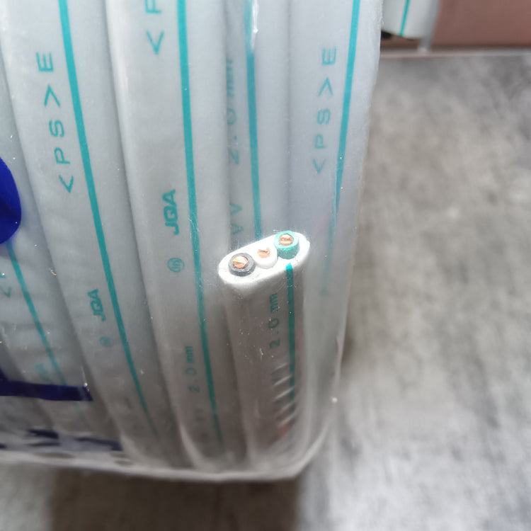 【アウトレット】 VVF203 VVFケーブル Gライン 白黒緑  3×2.0mm 1巻 100m 【市川行徳店】