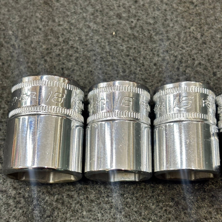 【ホルダー付】Snap-on (スナップオン) 3/8 差し込み 6角 ショートソケット 5個セット FSM 【船橋馬込店】