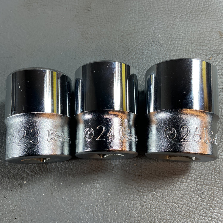 【未使用】Koken 4405M-26 24 23 13 12 9 mm ショートソケット 6点セット 差込:1/2（12.7mm） 12角 コーケン  【越谷店】