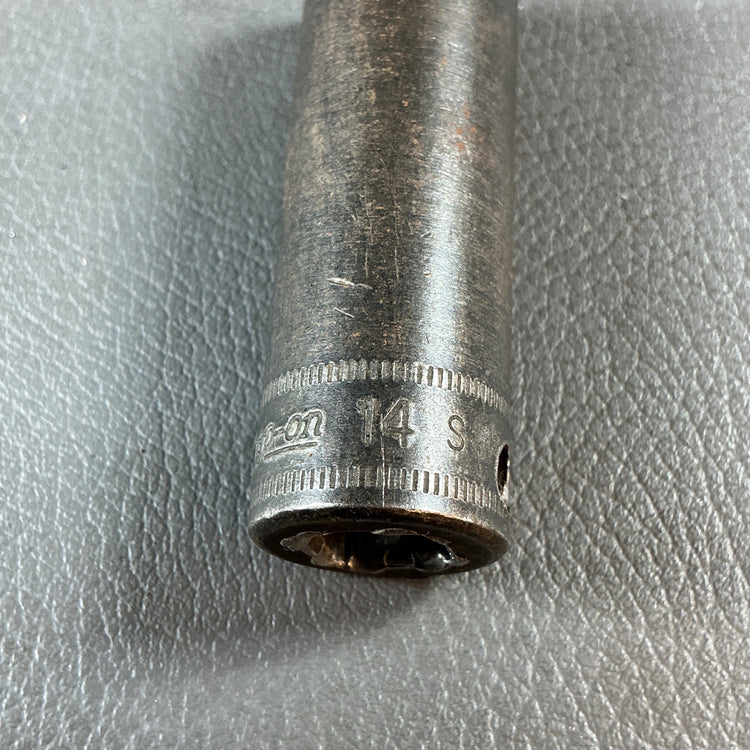 【中古】SNAP-ON 【14mm】 SIMFM14 ディープインパクトソケット 差込: 3/8dr 6角 旧ロゴ  【越谷店】