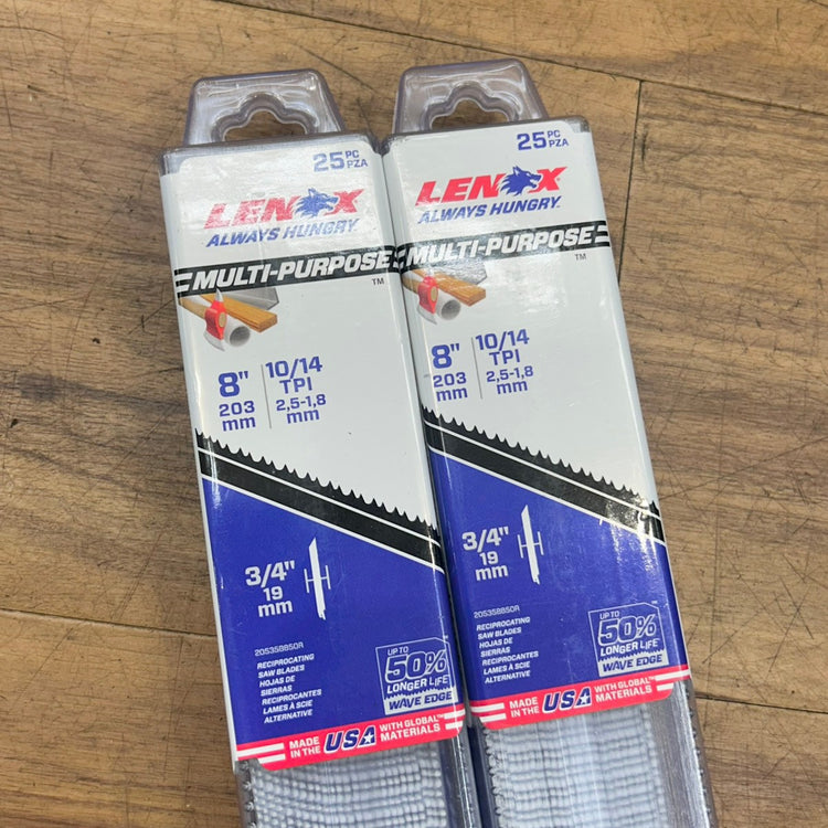 2ケースセット レノックス (LENOX) バイメタル セーバーソーブレード B850R 200mm 25枚入 20535B850R 【船橋馬込店】