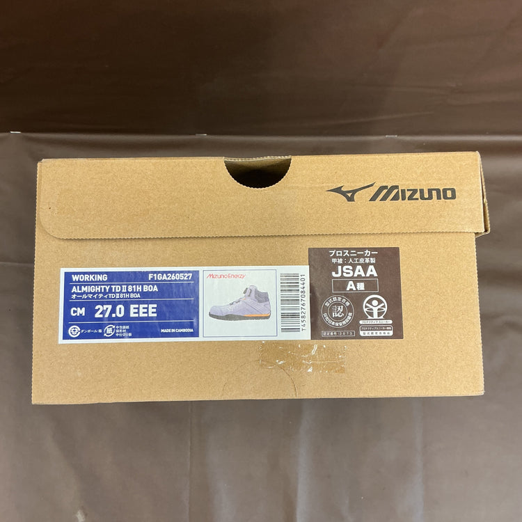 【未使用】 ミズノ 安全靴 オールマイティTDII 81H BOA F1GA2605 27.0 cm ブルー×ホワイト×コーラル ハイカット BOA搭載 【越谷店】