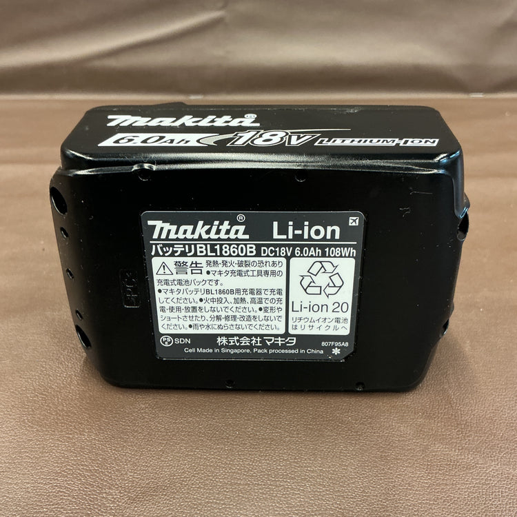 【美品中古】 マキタ makita 18V/6.0Ah リチウムイオンバッテリー BL1860B 純正 【越谷店】