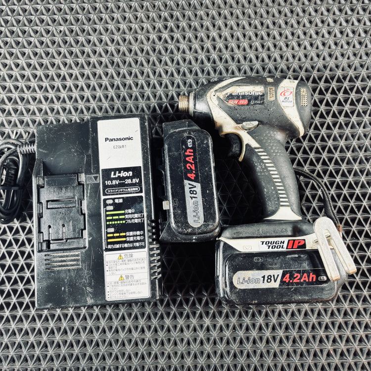 中古品 パナソニック Panasonic 充電式インパクトドライバ EZ75A1 動作確認済 バッテリ2個付 【越谷店】