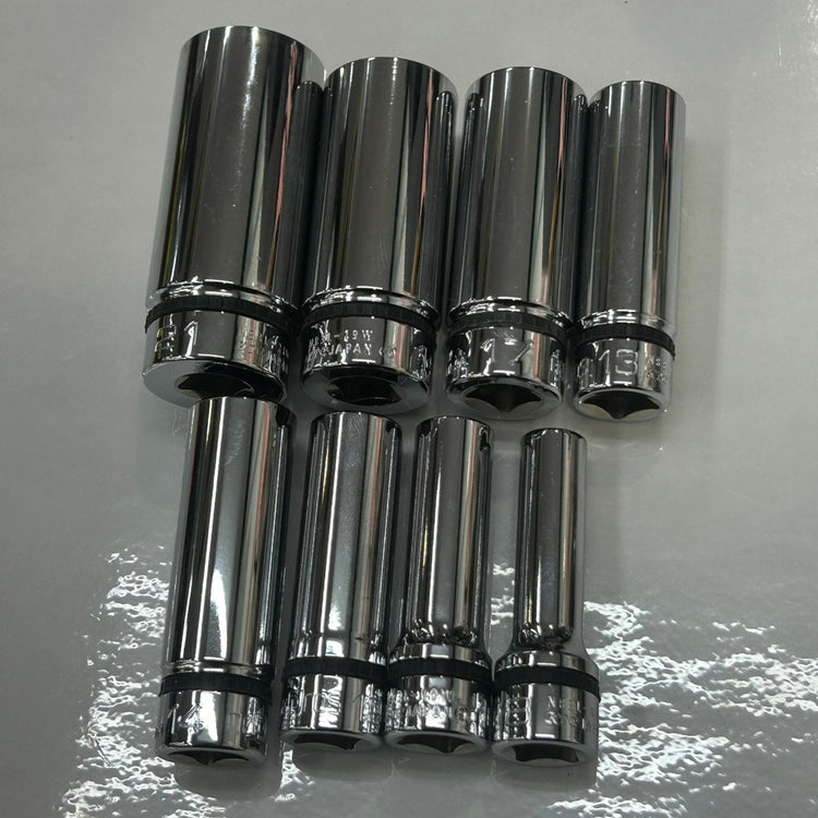 KTC ネプロス NB3L 9.5SQ ディープソケット 12角 8個セット クイックスピンナー付き NBE38 【船橋馬込店】
