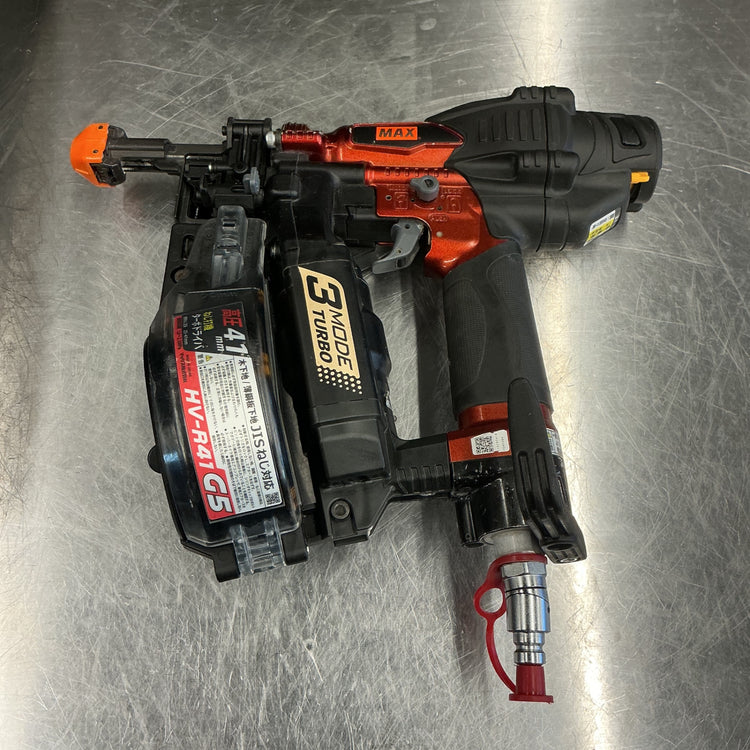 【中古・売り切りセール】 マックス MAX 41mm 高圧エアネジ打ち機 HV-R41G5-R 15mm石膏ボード対応 【越谷店】