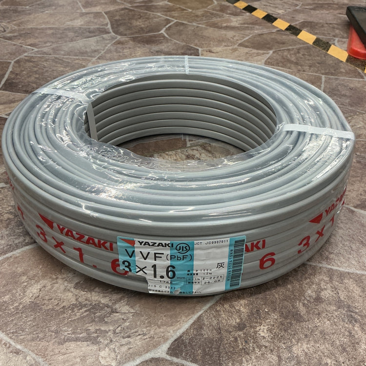 【アウトレット未使用品】 矢崎 VVFケーブル 3 x 1.6 mm 100m巻き VVF163 【越谷店】