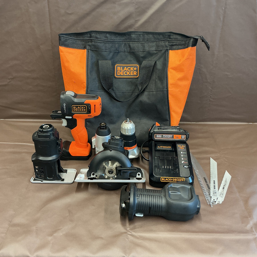 【中古・動作確認済み！】 ブラックアンドデッカー BLACK+DECKER 18V 多機能電動ツール マルチエボ EVO185 本体+5種のヘッドパーツ 【越谷店】