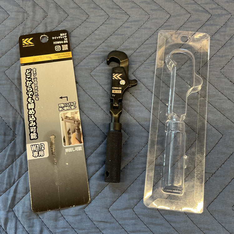 【美品中古】 フジ矢(FUJIYA) 黒金 4分(W1/2)専用 全ネジクイックレンチ FZW04-BG 【越谷店】