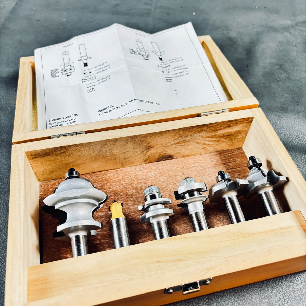 INFINITY CUTTING TOOL ルータービットセット6本　0.5インチ軸(12.7mm) 【越谷店】