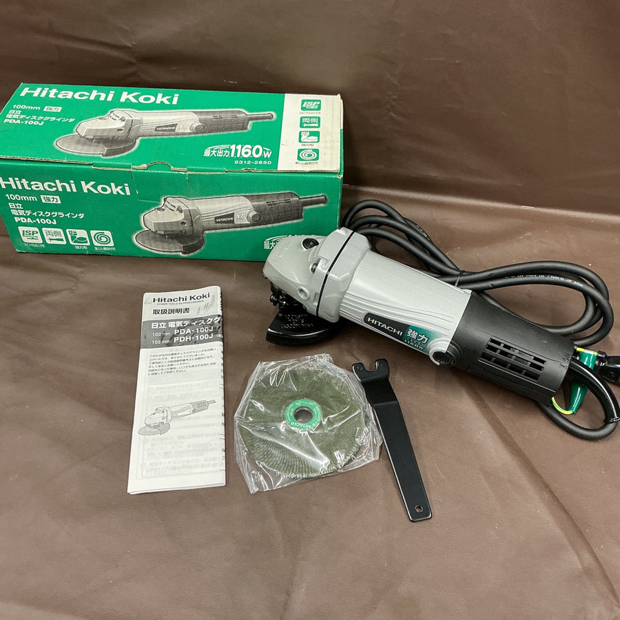 【長期保管未使用品】日立工機(HITACHI)・ハイコーキ(HiKOKI) 100mmディスクグラインダ PDA-100J 100V 【越谷店】
