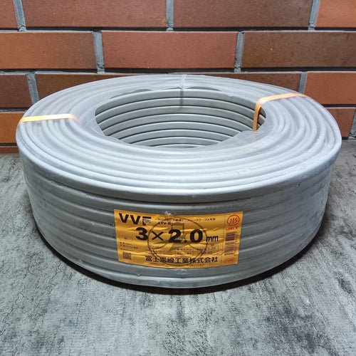 【商品説明欄必読】【アウトレット】VVF203  VVFケーブル3×2.0mm(黒白赤) 灰 100m 【市川行徳店】