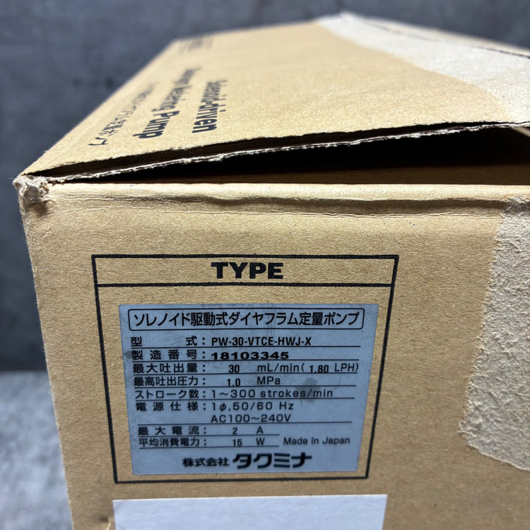 タクミナ ソレノイド駆動式ダイヤフラム定量ポンプPW-30-VTCF-HWJ-X 【市川行徳店】