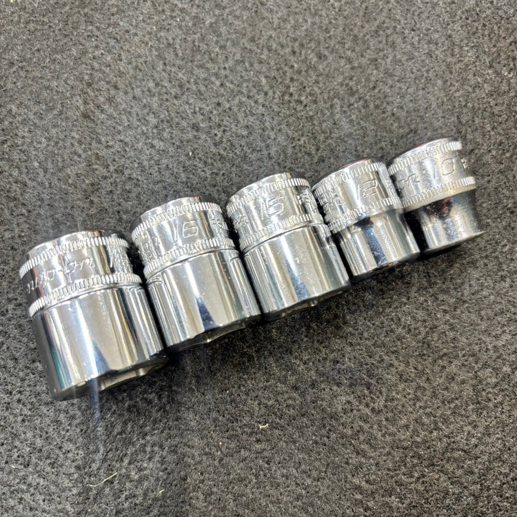 【ホルダー付】Snap-on (スナップオン) 3/8 差し込み 6角 ショートソケット 5個セット FSM 【船橋馬込店】
