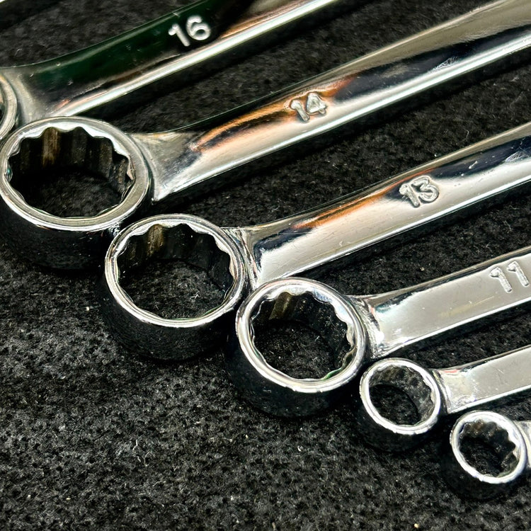 美品 MACTOOLS マックツール コンビネーションレンチ 9本セット CLR 12角 スパナ メガネ 【船橋馬込店】