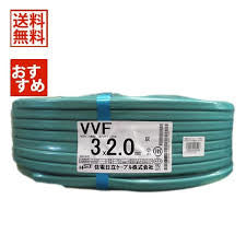 【未使用】 住電日立 VVF203 VVFケーブル 3×2.0mm(黒白赤)灰 100m巻 1巻 【越谷店】