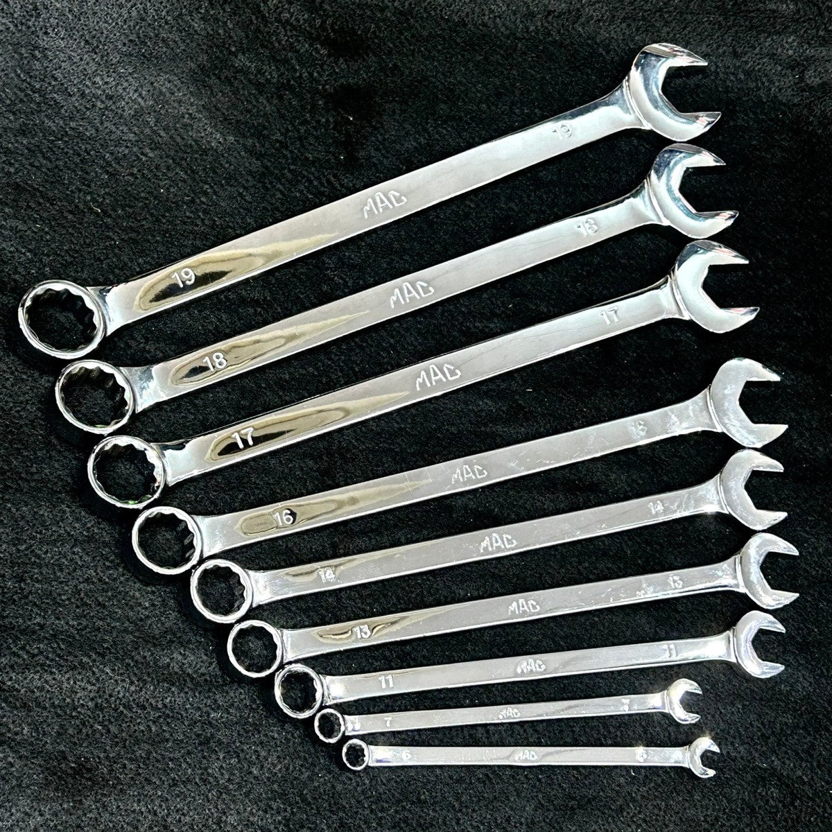 美品 MACTOOLS マックツール コンビネーションレンチ 9本セット CLR 12角 スパナ メガネ 【船橋馬込店】