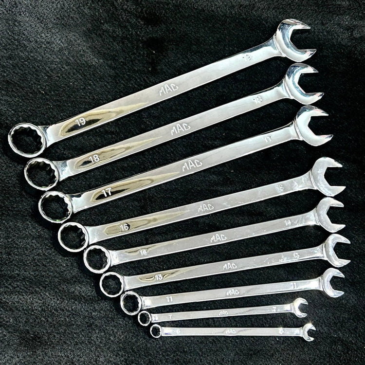 美品 MACTOOLS マックツール コンビネーションレンチ 9本セット CLR 12角 スパナ メガネ 【船橋馬込店】