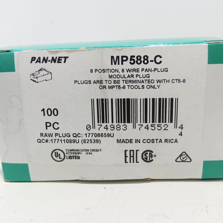 パンドウィット(PANDUIT) モジュラープラグ MP588-C 100PC CAT5E用 RJ45プラグ 【船橋馬込店】