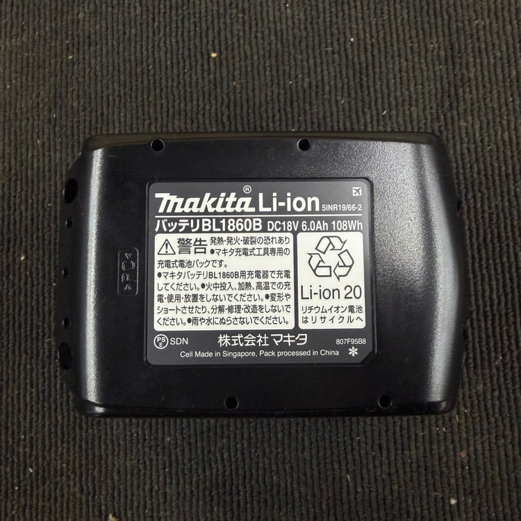 未使用 純正 リチウムイオンバッテリー 18V/6.0Ah BL1860B 箱なし【リライズ蓮田店】