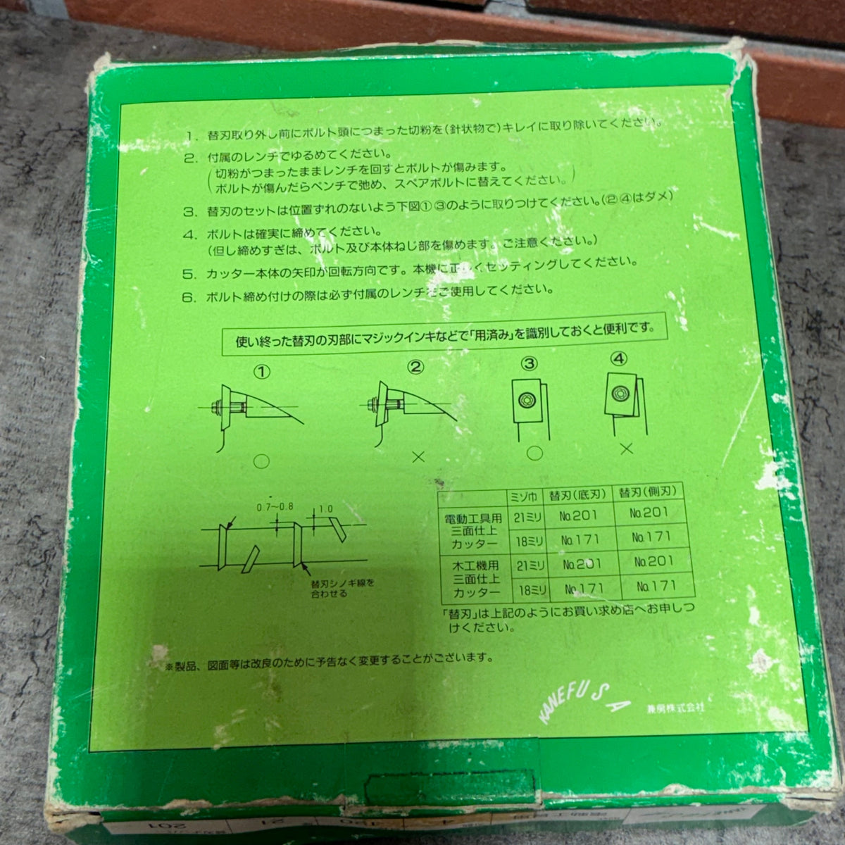 兼房 替え刃式エース 三面仕上カッター №201 7分用 ミゾキリ【市川行徳店】