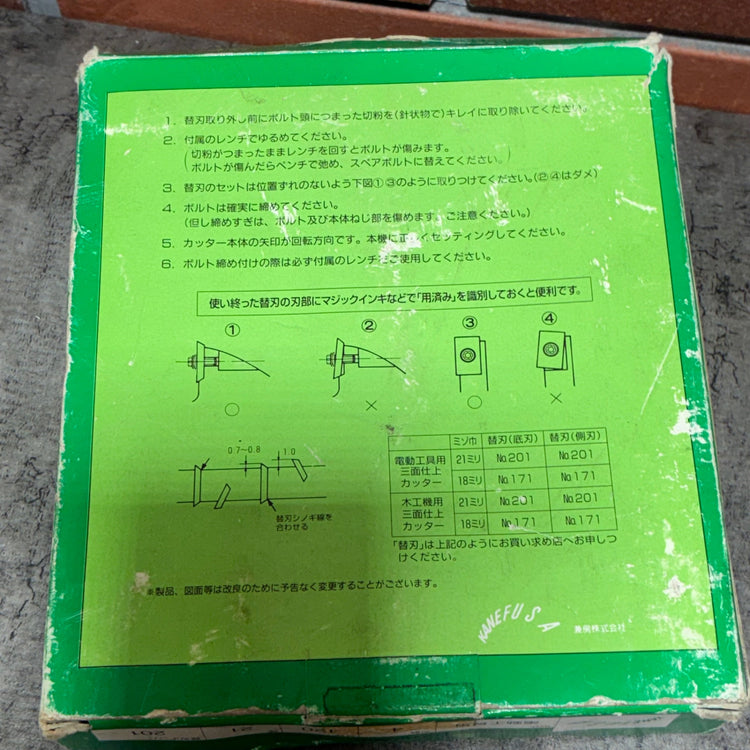 兼房 替え刃式エース 三面仕上カッター №201 7分用 ミゾキリ【市川行徳店】