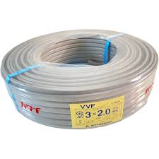 【未使用・アウトレット品】 カワイ電線 VVFケーブル 3 × 2.0 mm 黒白赤 灰 100m VVF203 【越谷店】