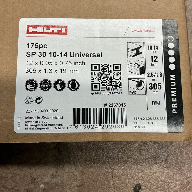 【未使用・175本入り！】 ヒルティ HILTI レシプロソーブレード 175枚入り 12インチ 305mm SP30 10-14 Universal 【越谷店】