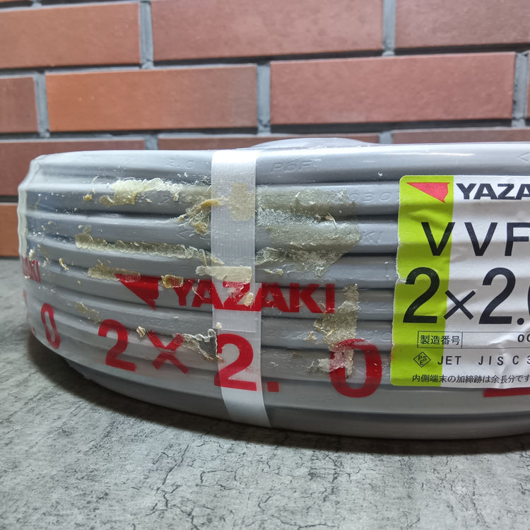 【アウトレット】 VVF202 VVFケーブル 2×2.0mm 100m 【市川行徳店】