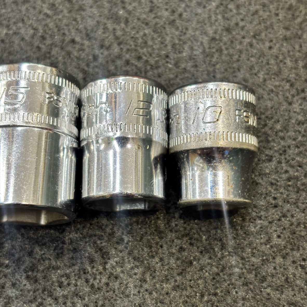 【ホルダー付】Snap-on (スナップオン) 3/8 差し込み 6角 ショートソケット 5個セット FSM 【船橋馬込店】