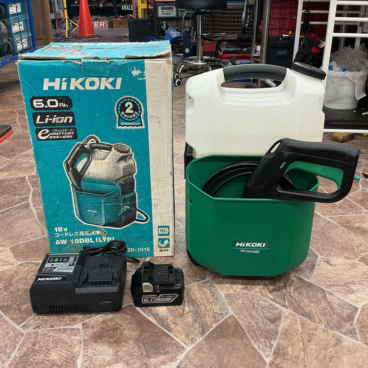 【中古・動作しました！月末セール！】 ハイコーキ コードレス高圧洗浄機 AW18DBL(LYP) セット品 18Vモデル マルチボルト使用可！ 家庭用洗浄機 エアコン洗浄 最大吐出圧2.0 MPa 【越谷店】
