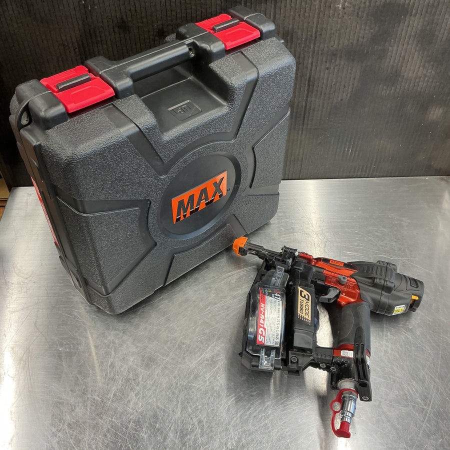 【中古・売り切りセール】 マックス MAX 41mm 高圧エアネジ打ち機 HV-R41G5-R 15mm石膏ボード対応 【越谷店】