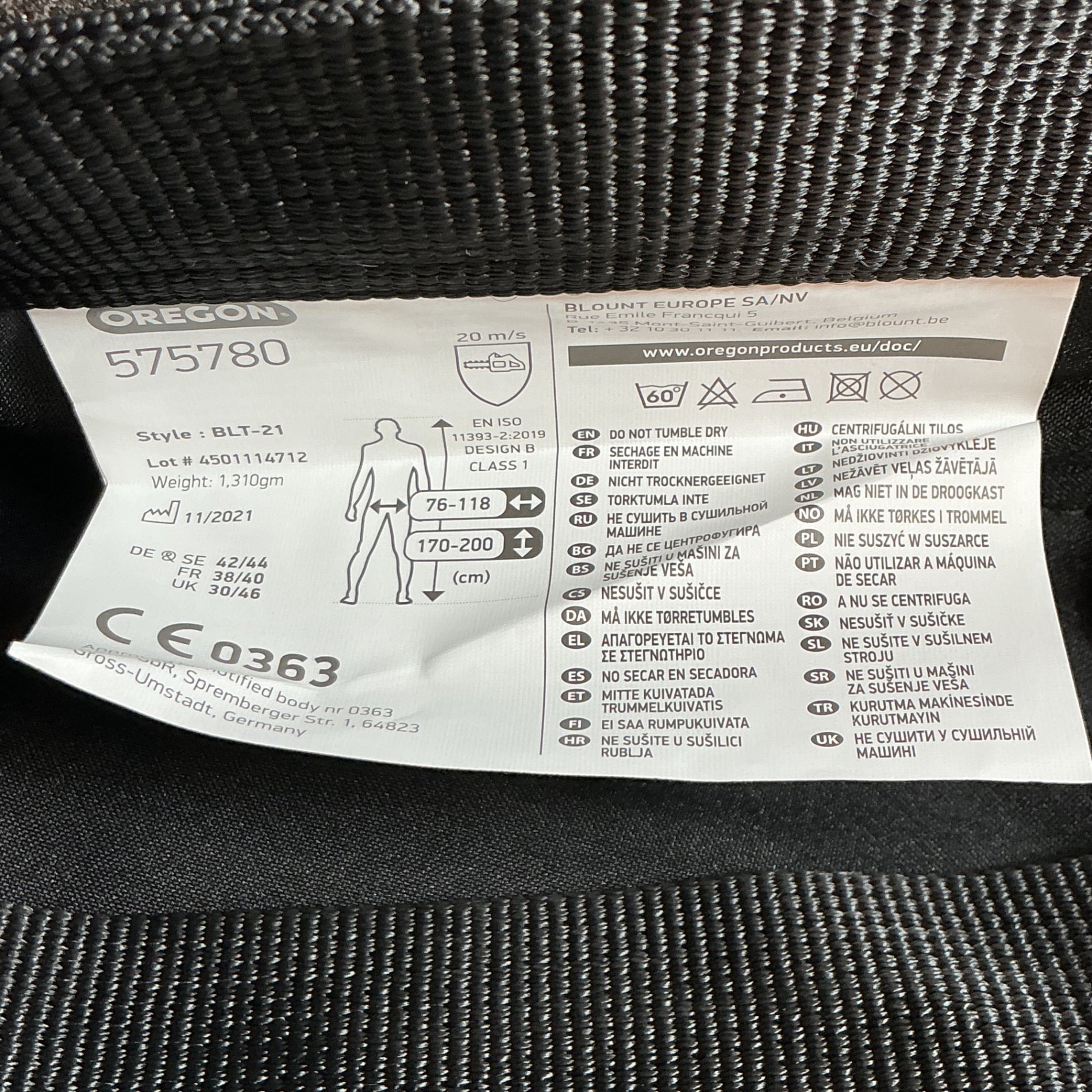 【未使用】OREGON(オレゴン) 軽量チャップス 575780 フリーサイズ 防護服  【越谷店】