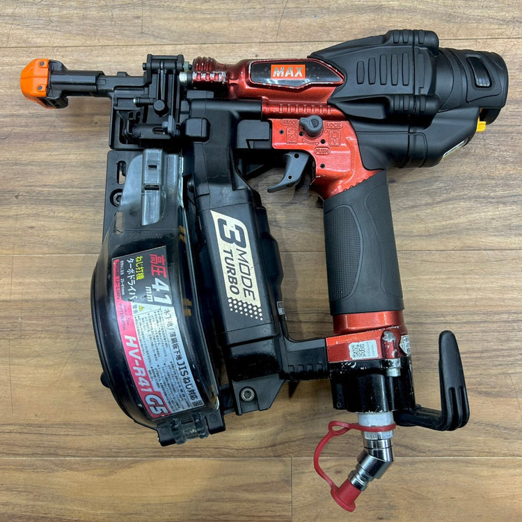 美品 マックス (MAX) 高圧 41mm エアー ネジ打ち機 HV-R41G5-R ターボドライバー 【中古】【船橋馬込店】