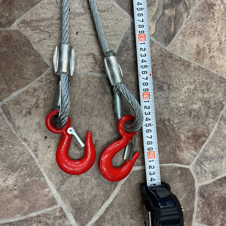 【中古現状品】 メーカー不明　ワイヤースリング 2本吊具 約1.5m 【越谷店】