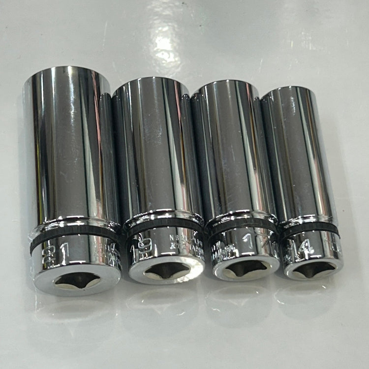 KTC ネプロス NB3L 9.5SQ ディープソケット 12角 8個セット クイックスピンナー付き NBE38 【船橋馬込店】