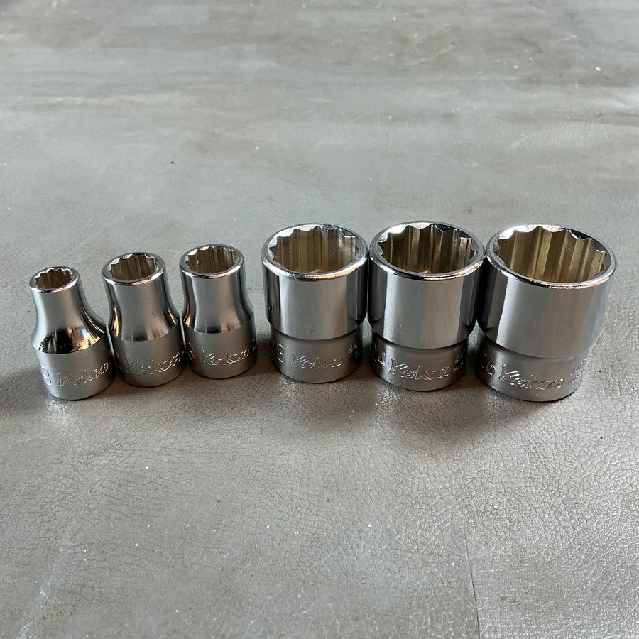 【未使用】Koken 4405M-26 24 23 13 12 9 mm ショートソケット 6点セット 差込:1/2（12.7mm） 12角 コーケン  【越谷店】