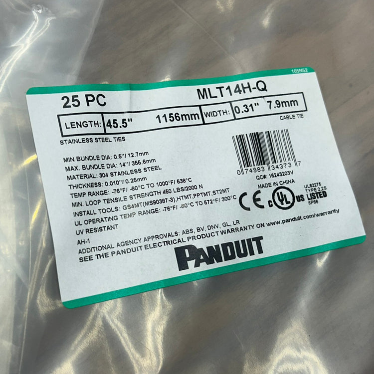 PANDUIT パンドウイット 自動ロック式 ステンレススチールバンド SUS304 MLT14H-Q 25本×7袋セット 【船橋馬込店】