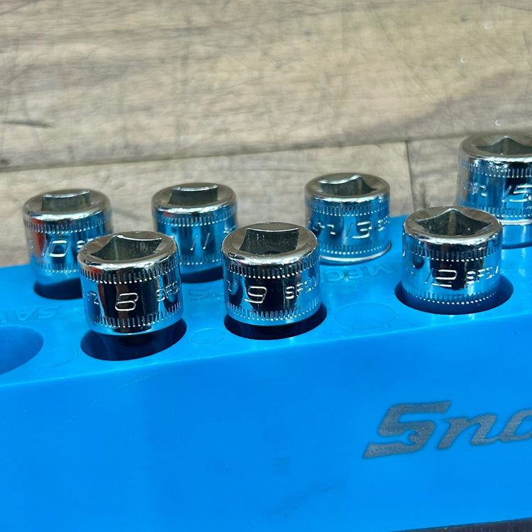 マグネットソケットホルダー付き Snap-on (スナップオン) 3/8 6角 ディープ ソケット 11個セット SFSM 212SFSMY 【船橋馬込店】