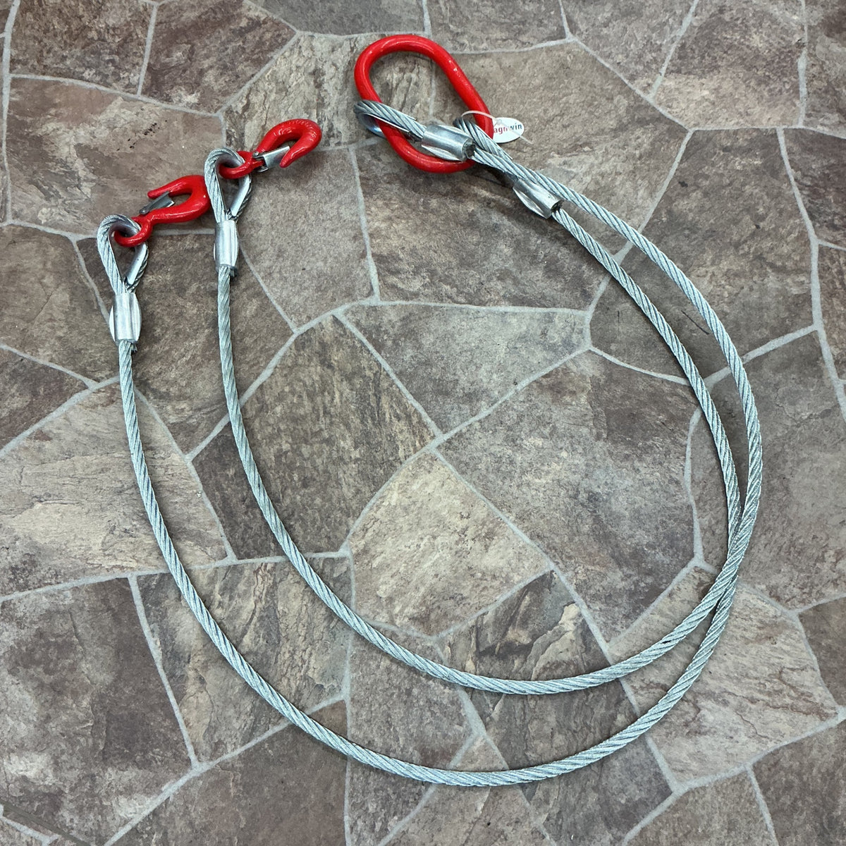 【中古現状品】 メーカー不明　ワイヤースリング 2本吊具 約1.5m 【越谷店】
