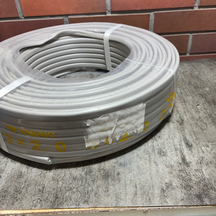 アウトレット品 矢崎 VVFケーブル VVF203 NEXCO指定 白黒緑  3×2.0mm 1巻 100m 【市川行徳店】
