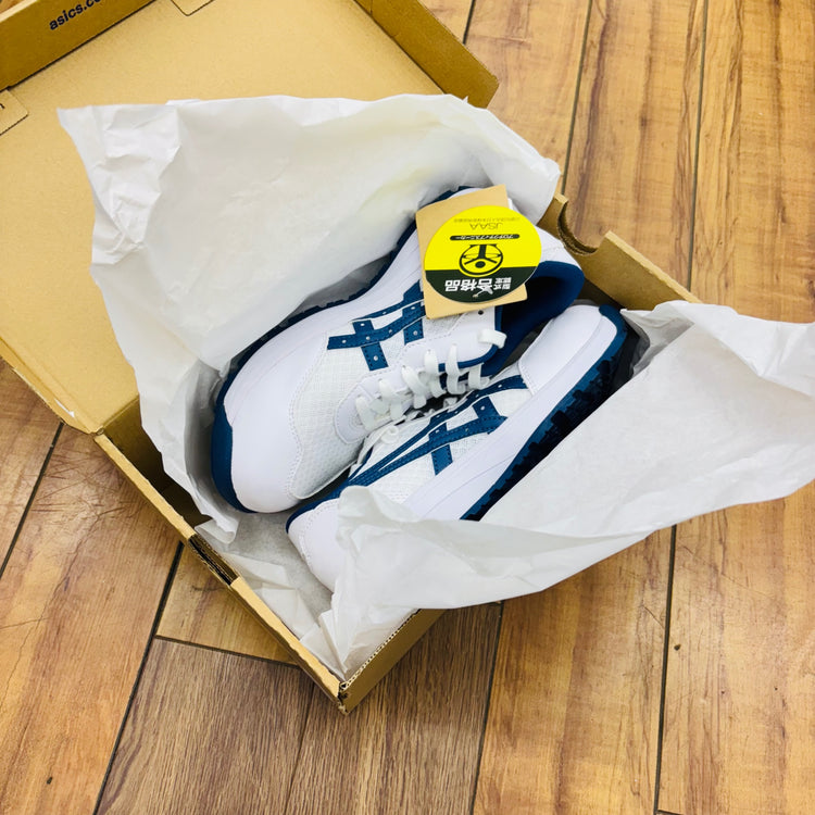 アシックス(asics) 安全靴 作業靴 WINJOB CP221 シューレース メッシュ ホワイト/マコブルー 22.0cm 3E 【蓮田店】