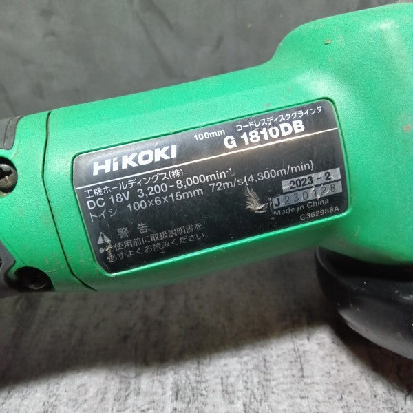 100mmコードレスディスクグラインダ G1810DB(2XPZ) バッテリー×2・充電器付き