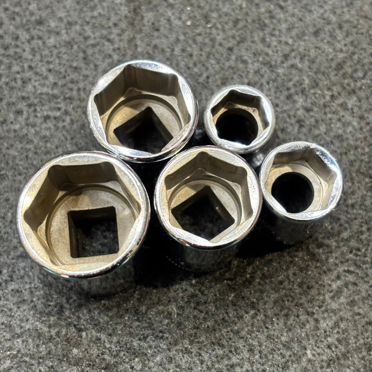 【ホルダー付】Snap-on (スナップオン) 3/8 差し込み 6角 ショートソケット 5個セット FSM 【船橋馬込店】